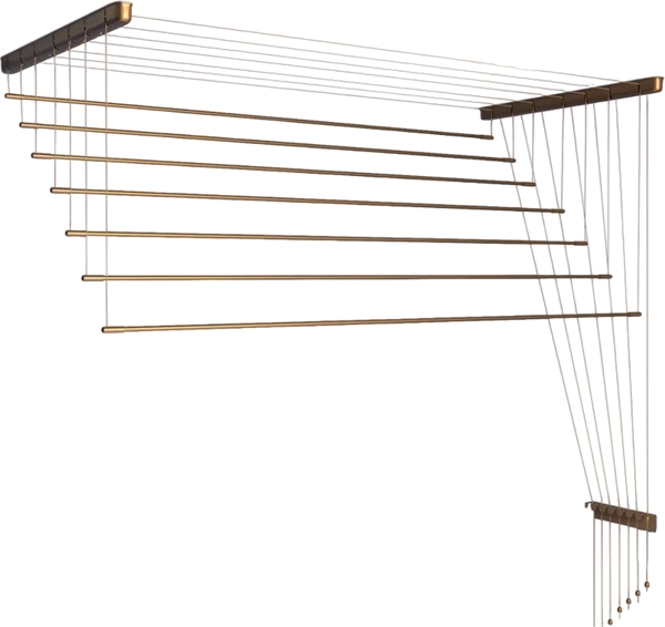 Сушилка для белья Comfort Alumin Group Потолочная Алюминиевая Bronze Premium 7 прутьев 2.4м - фото