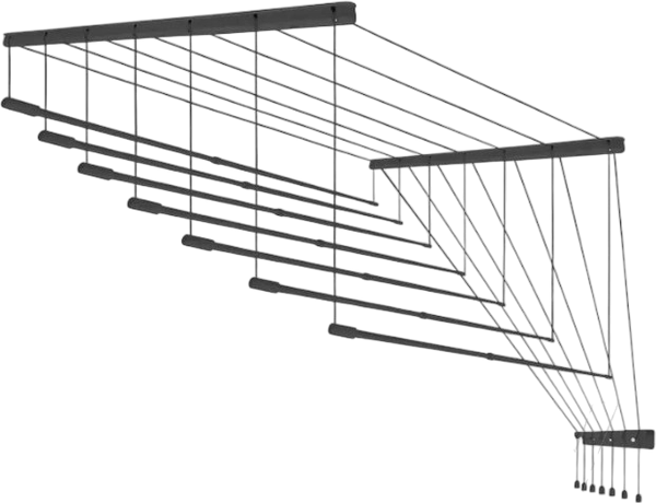 Сушилка для белья Comfort Alumin Group Потолочная Алюминиевая Graphite Premium 7 прутьев 1.7м - фото
