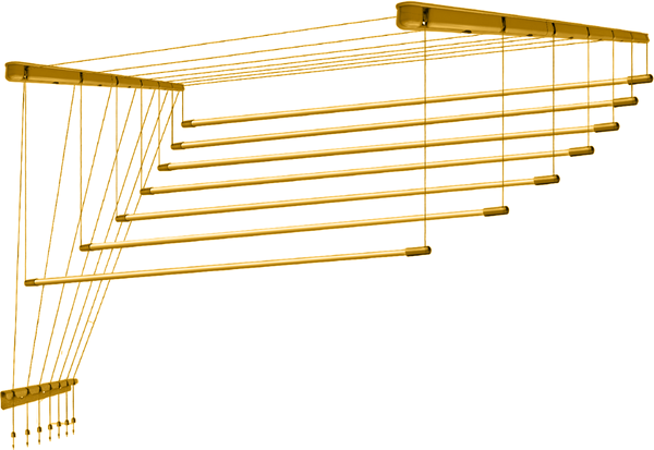 Сушилка для белья Comfort Alumin Group Потолочная Алюминиевая Gold Premium 7 прутьев 2.4м - фото