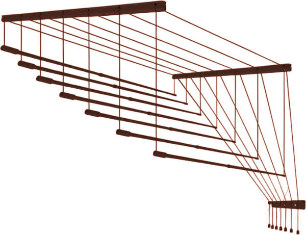 Сушилка для белья Comfort Alumin Group Потолочная Алюминиевая Chocolate Premium 7 прутьев 1.5м - фото