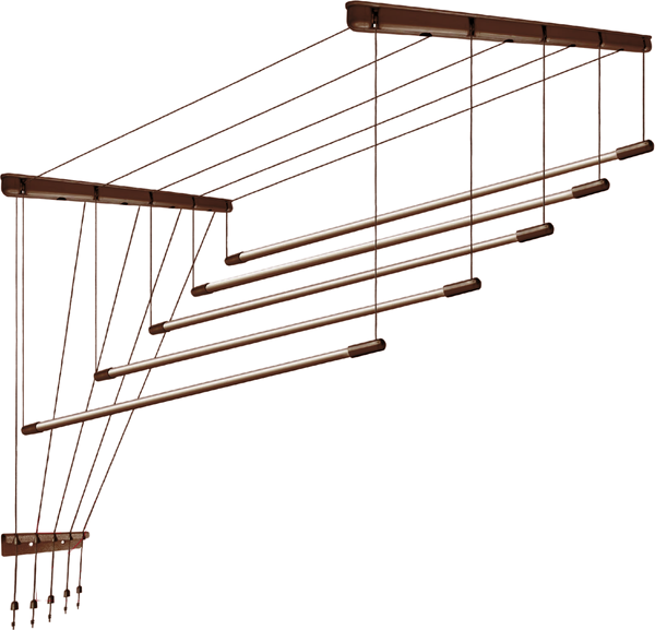 Сушилка для белья Comfort Alumin Group Потолочная Алюминиевая Chocolate Premium 5 прутьев 1.1м - фото