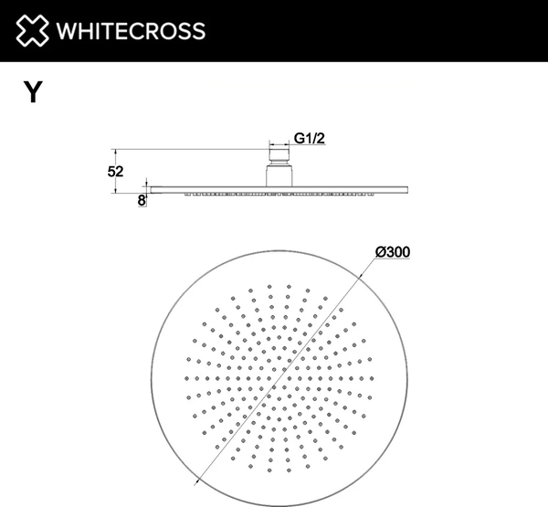 Лейка верхнего душа Whitecross Y1300CPB