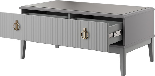 Журнальный столик Bravo Мебель Фарго (ЛДСП серый шифер/МДФ лак антрацит)