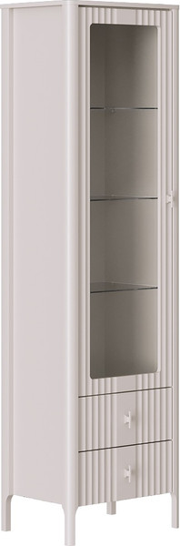 Шкаф-пенал с витриной Black Red White Dalia REG1W2S с подсветкой - фото