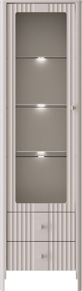 Шкаф-пенал с витриной Black Red White Dalia REG1W2S с подсветкой