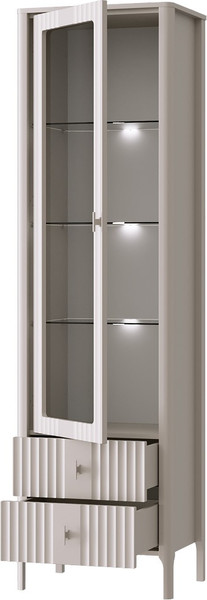 Шкаф-пенал с витриной Black Red White Dalia REG1W2S с подсветкой