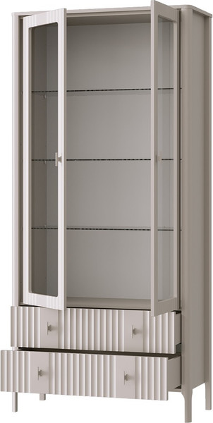 Шкаф с витриной Black Red White Dalia REG2W2S