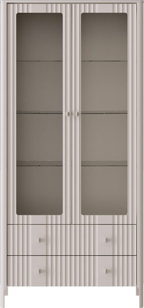 Шкаф с витриной Black Red White Dalia REG2W2S с подсветкой