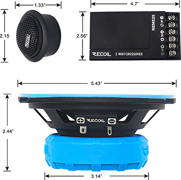 Компонентная АС Recoil Blue REM-525 Comp