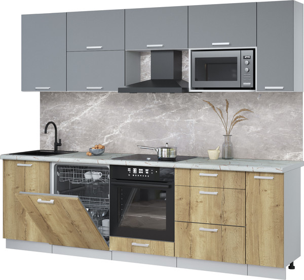 Кухонный гарнитур Интерлиния Мила Лайт 2.6-ПМ2 - фото