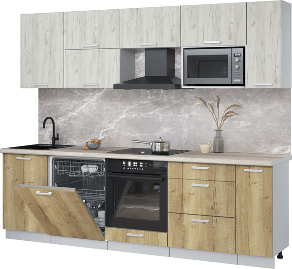 Кухонный гарнитур Интерлиния Мила Лайт 2.6-ПМ2 - фото