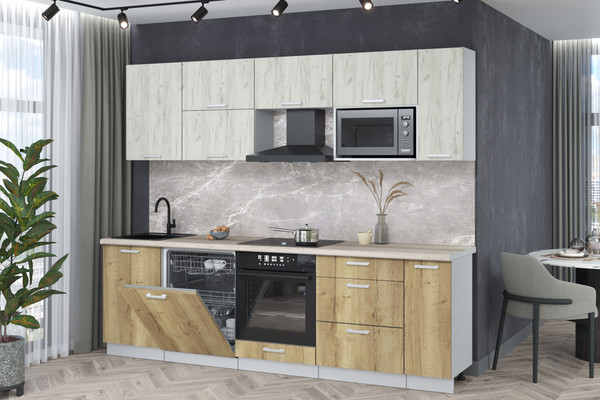 Кухонный гарнитур Интерлиния Мила Лайт 2.6-ПМ2