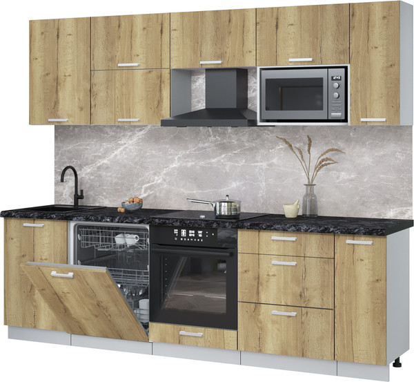 Кухонный гарнитур Интерлиния Мила Лайт 2.6-ПМ2 - фото