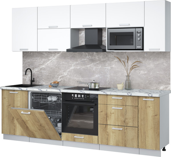 Кухонный гарнитур Интерлиния Мила Лайт 2.6-ПМ2 - фото