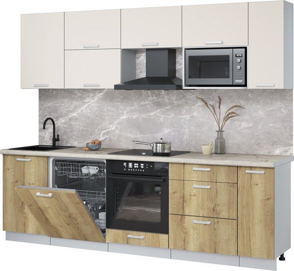 Кухонный гарнитур Интерлиния Мила Лайт 2.6-ПМ2 - фото