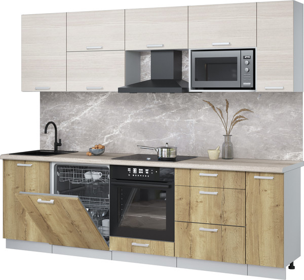 Кухонный гарнитур Интерлиния Мила Лайт 2.6-ПМ2 - фото