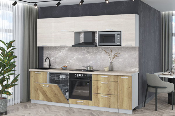 Кухонный гарнитур Интерлиния Мила Лайт 2.6-ПМ2