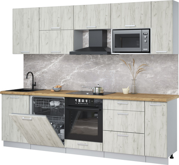 Кухонный гарнитур Интерлиния Мила Лайт 2.6-ПМ2 - фото