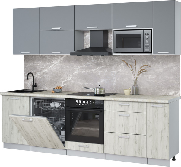 Кухонный гарнитур Интерлиния Мила Лайт 2.6-ПМ2 - фото