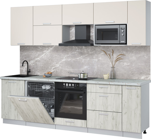 Кухонный гарнитур Интерлиния Мила Лайт 2.6-ПМ2 - фото