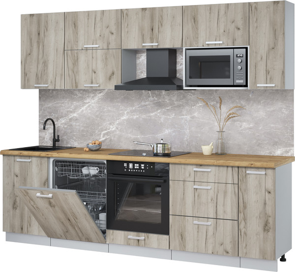 Кухонный гарнитур Интерлиния Мила Лайт 2.6-ПМ2 - фото