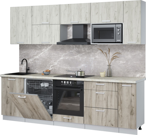 Кухонный гарнитур Интерлиния Мила Лайт 2.6-ПМ2 - фото