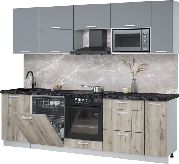 Кухонный гарнитур Интерлиния Мила Лайт 2.6-ПМ2 - фото