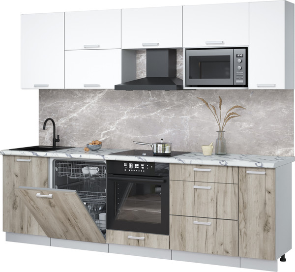 Кухонный гарнитур Интерлиния Мила Лайт 2.6-ПМ2 - фото