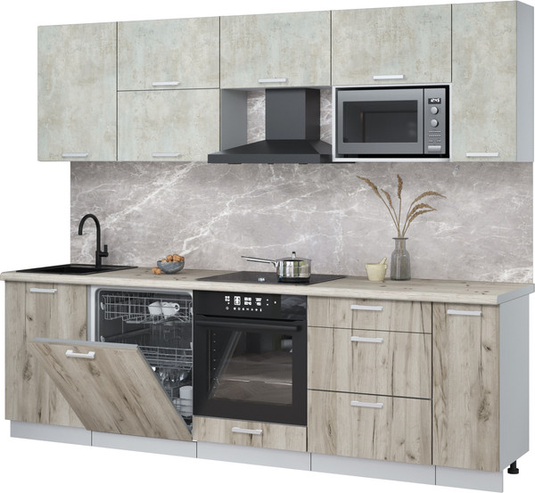 Кухонный гарнитур Интерлиния Мила Лайт 2.6-ПМ2 - фото