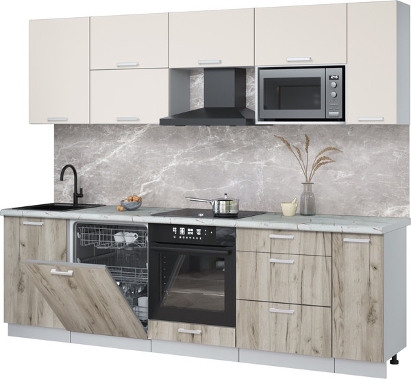 Кухонный гарнитур Интерлиния Мила Лайт 2.6-ПМ2 - фото