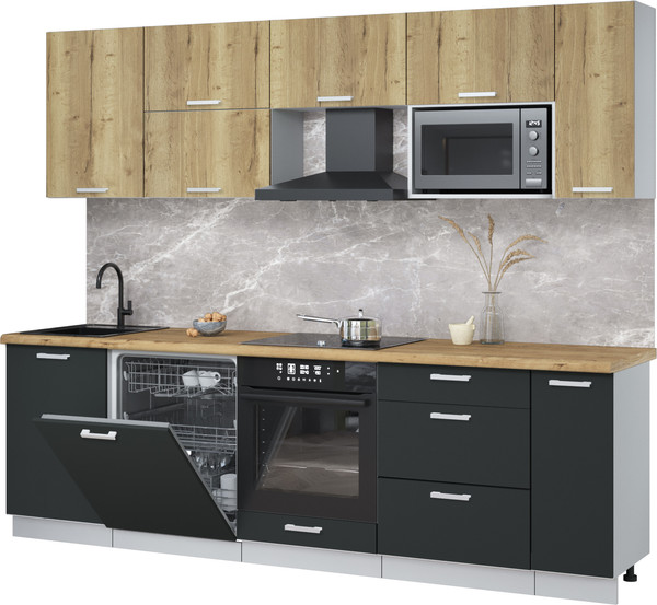 Кухонный гарнитур Интерлиния Мила Лайт 2.6-ПМ2 - фото