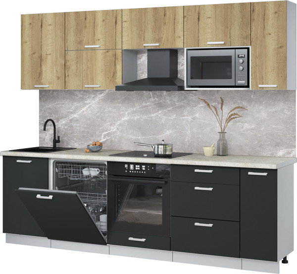 Кухонный гарнитур Интерлиния Мила Лайт 2.6-ПМ2 - фото