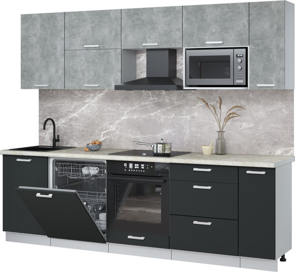 Кухонный гарнитур Интерлиния Мила Лайт 2.6-ПМ2 - фото