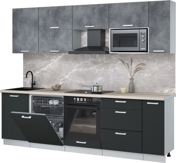 Кухонный гарнитур Интерлиния Мила Лайт 2.6-ПМ2 - фото