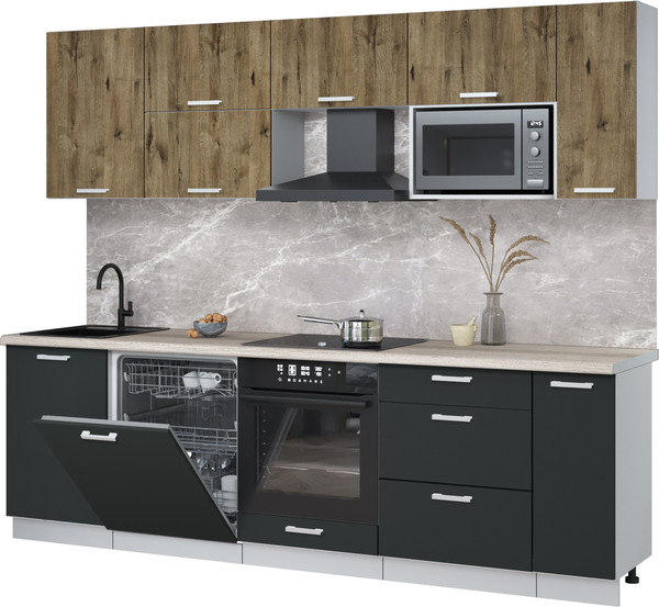 Кухонный гарнитур Интерлиния Мила Лайт 2.6-ПМ2 - фото