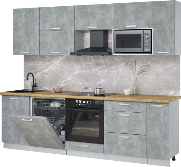 Кухонный гарнитур Интерлиния Мила Лайт 2.6-ПМ2 - фото