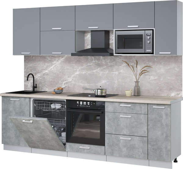 Кухонный гарнитур Интерлиния Мила Лайт 2.6-ПМ2 - фото