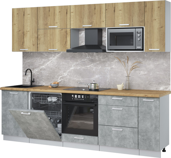 Кухонный гарнитур Интерлиния Мила Лайт 2.6-ПМ2 - фото