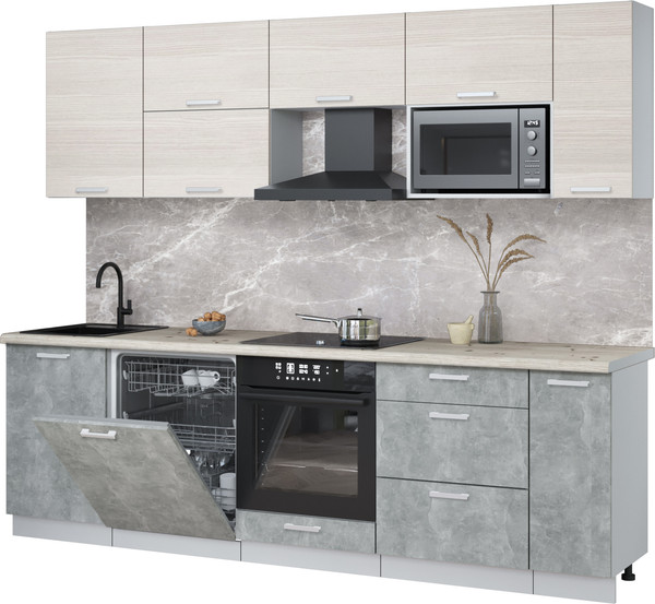 Кухонный гарнитур Интерлиния Мила Лайт 2.6-ПМ2 - фото