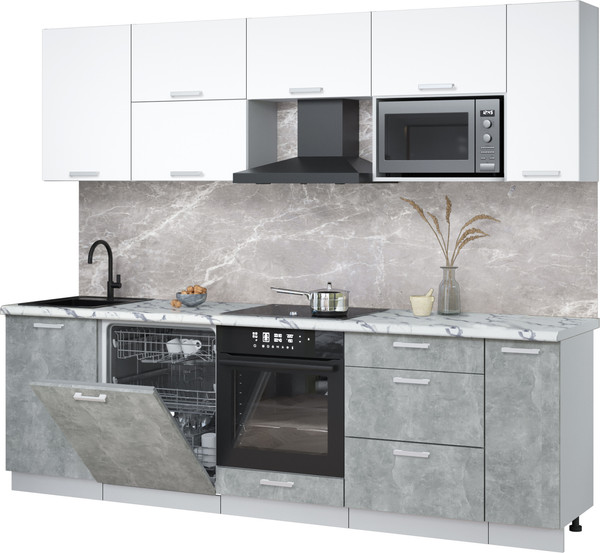 Кухонный гарнитур Интерлиния Мила Лайт 2.6-ПМ2 - фото