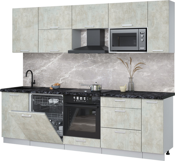 Кухонный гарнитур Интерлиния Мила Лайт 2.6-ПМ2 - фото