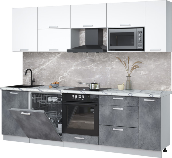 Кухонный гарнитур Интерлиния Мила Лайт 2.6-ПМ2 - фото