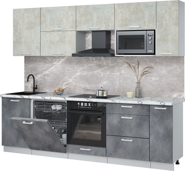 Кухонный гарнитур Интерлиния Мила Лайт 2.6-ПМ2 - фото