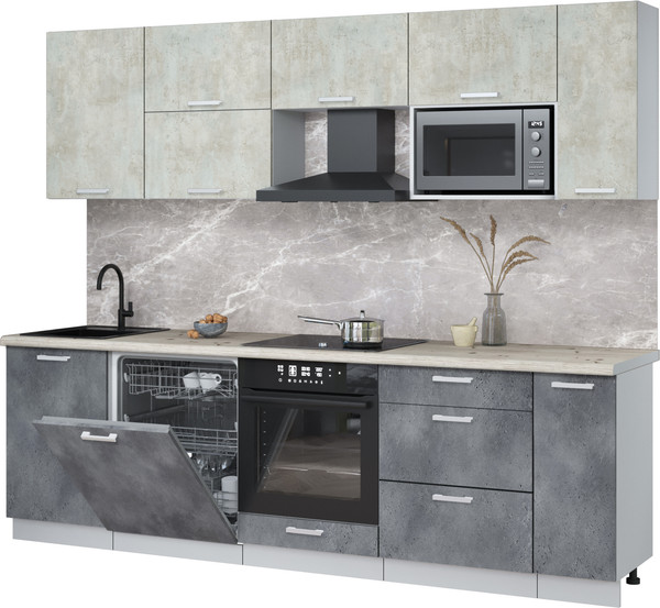 Кухонный гарнитур Интерлиния Мила Лайт 2.6-ПМ2 - фото