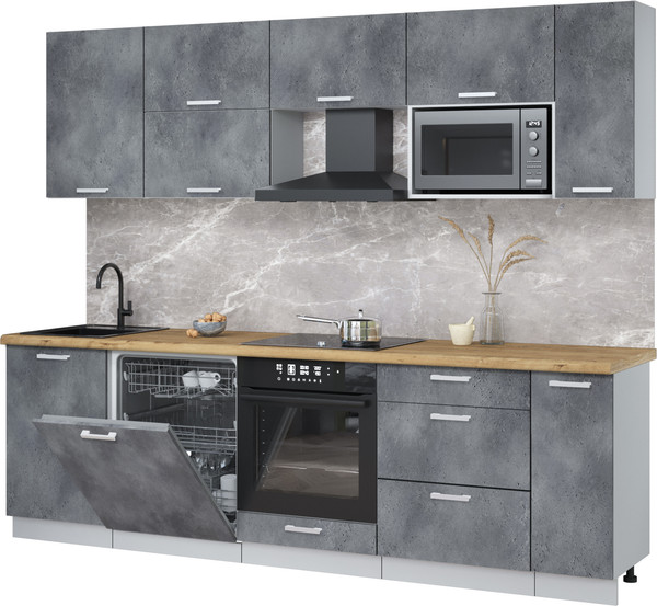 Кухонный гарнитур Интерлиния Мила Лайт 2.6-ПМ2 - фото