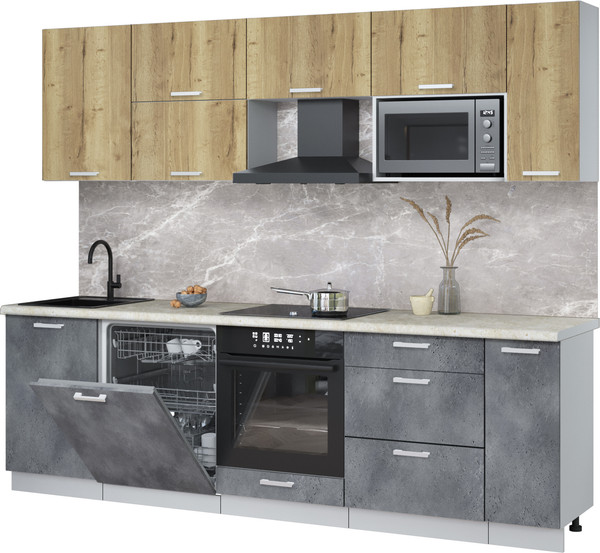 Кухонный гарнитур Интерлиния Мила Лайт 2.6-ПМ2 - фото