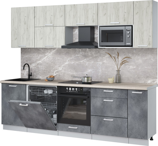 Кухонный гарнитур Интерлиния Мила Лайт 2.6-ПМ2 - фото