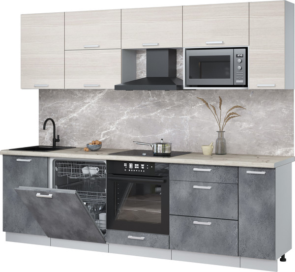 Кухонный гарнитур Интерлиния Мила Лайт 2.6-ПМ2 - фото