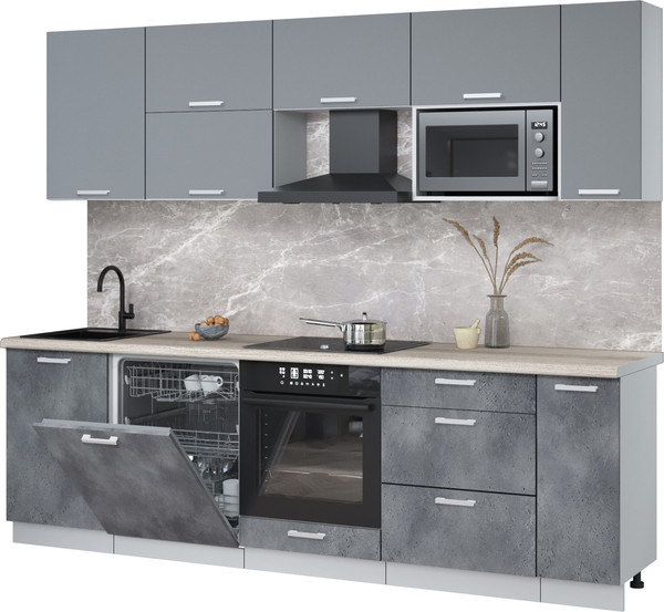 Кухонный гарнитур Интерлиния Мила Лайт 2.6-ПМ2 - фото