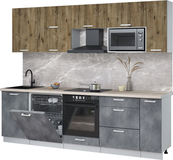 Кухонный гарнитур Интерлиния Мила Лайт 2.6-ПМ2 - фото